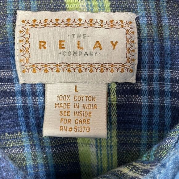 Relay Company Short Sleeve Flannel Button Down Top - Picture 8 of 8